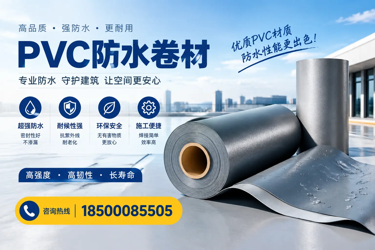 如何判断PVC防水卷材的质量优劣？昆玉选购技巧